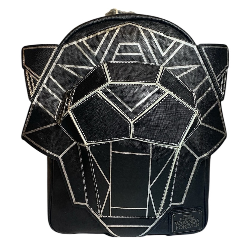 Loungefly Marvel Black Panther Wakanda Forever Figural Mini Backpack NWT Black